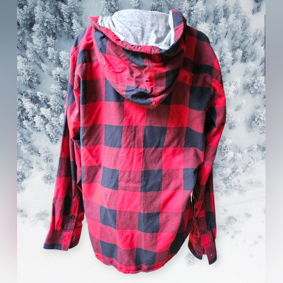 Canyon River Blues Jackets & Blazers - Canyon River Blues Buffalo Plaid 100% Cotton Lightweight Hooded Jacket Sz L